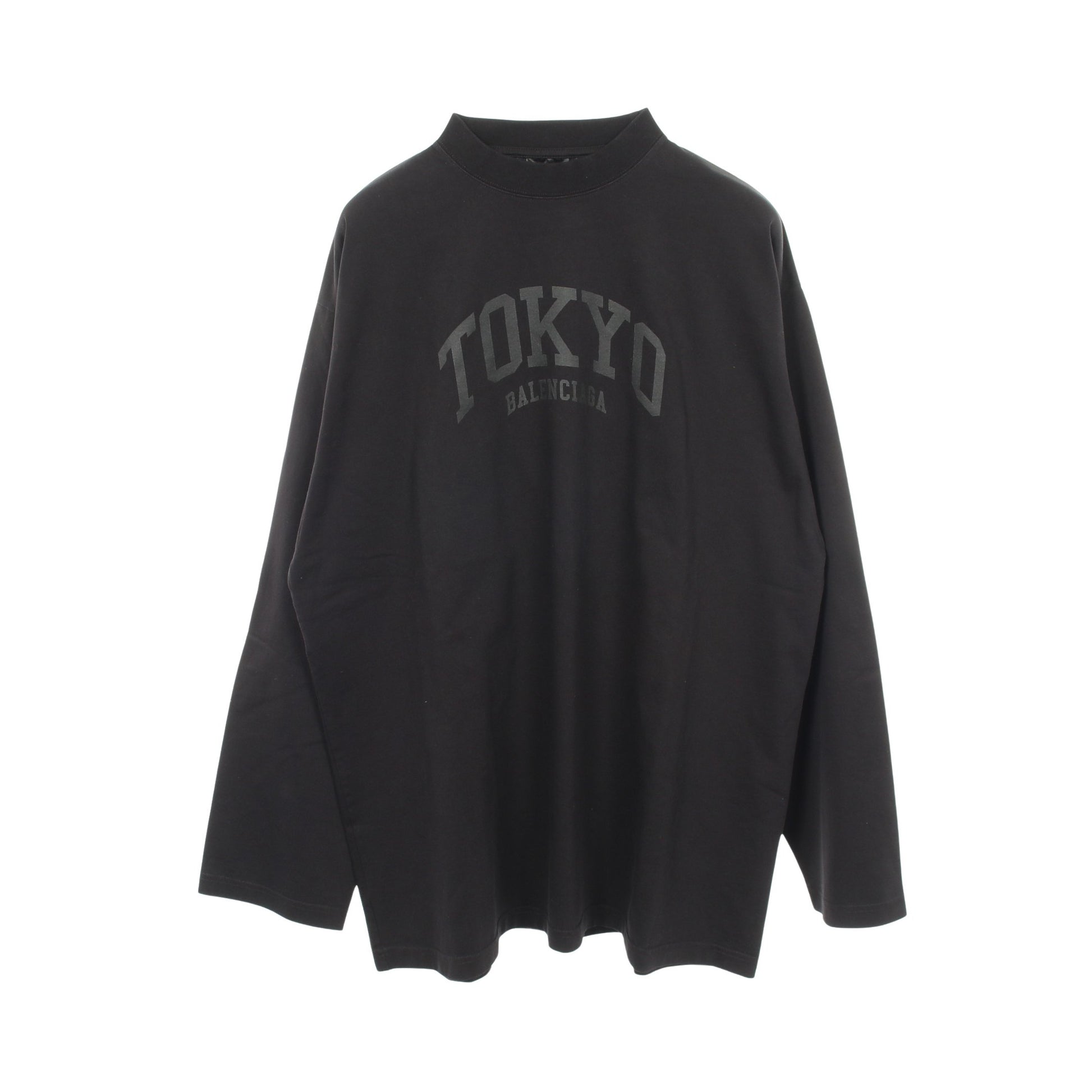 TOKYO 長袖Tシャツ クルーネック コットン ブラック バレンシアガ トップス BALENCIAGA