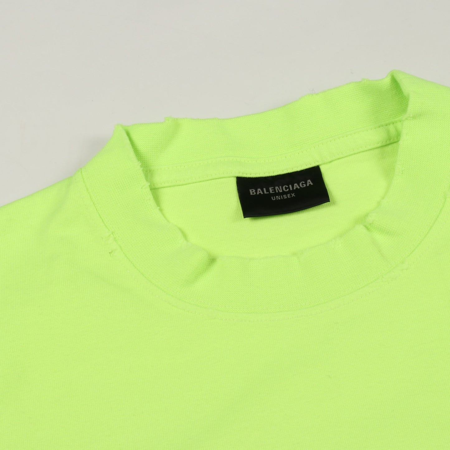 DESTROYED BOXY FIT Tシャツ オーバーサイズ Tシャツ コットン イエロー ネオンカラー バレンシアガ トップス BALENCIAGA