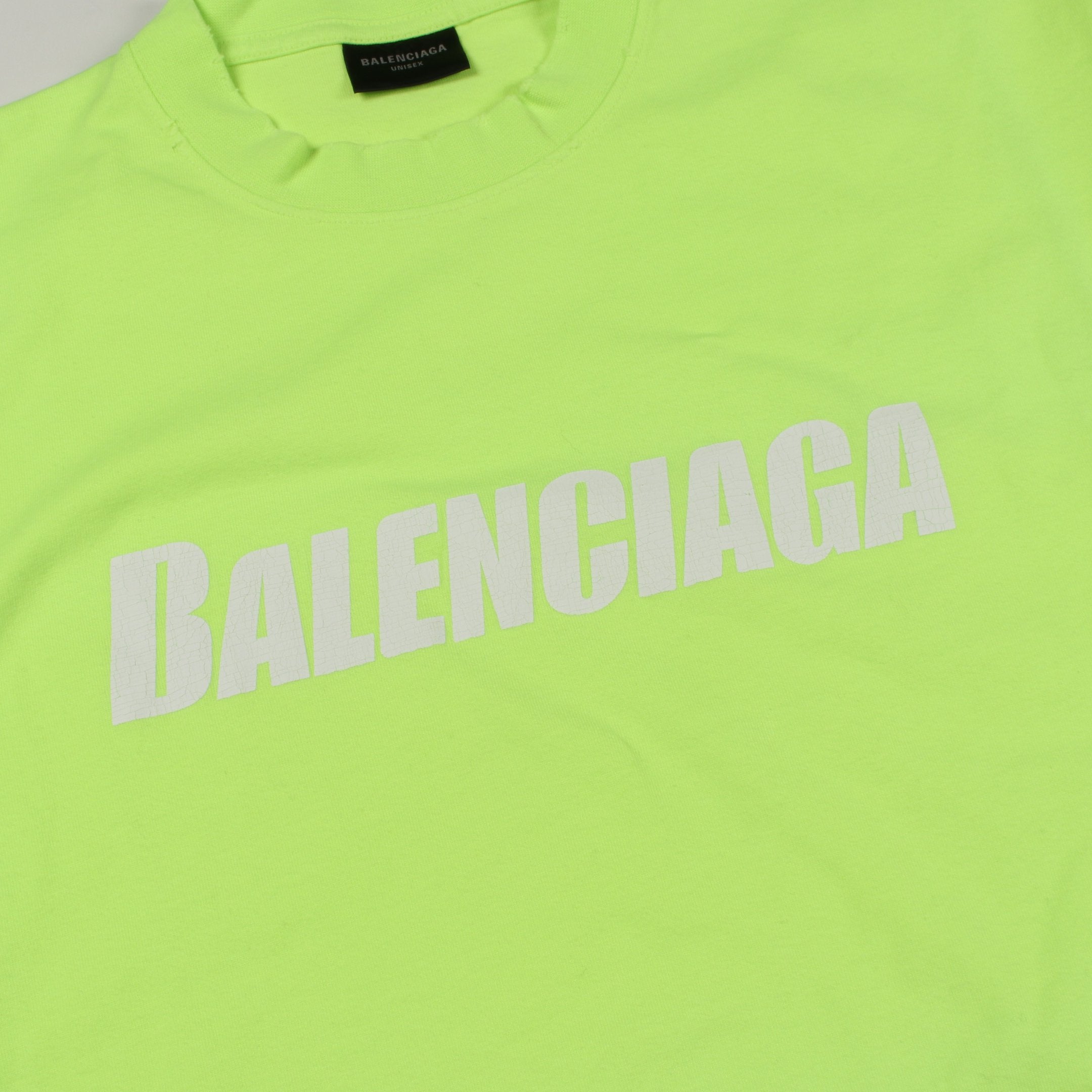 【最終値下げ】BALENCIAGA オーバーサイズ Tシャツ ミント色Mサイズ DESTROYED BOXY FIT Tシャツ オーバーサイズ Tシャツ コットン