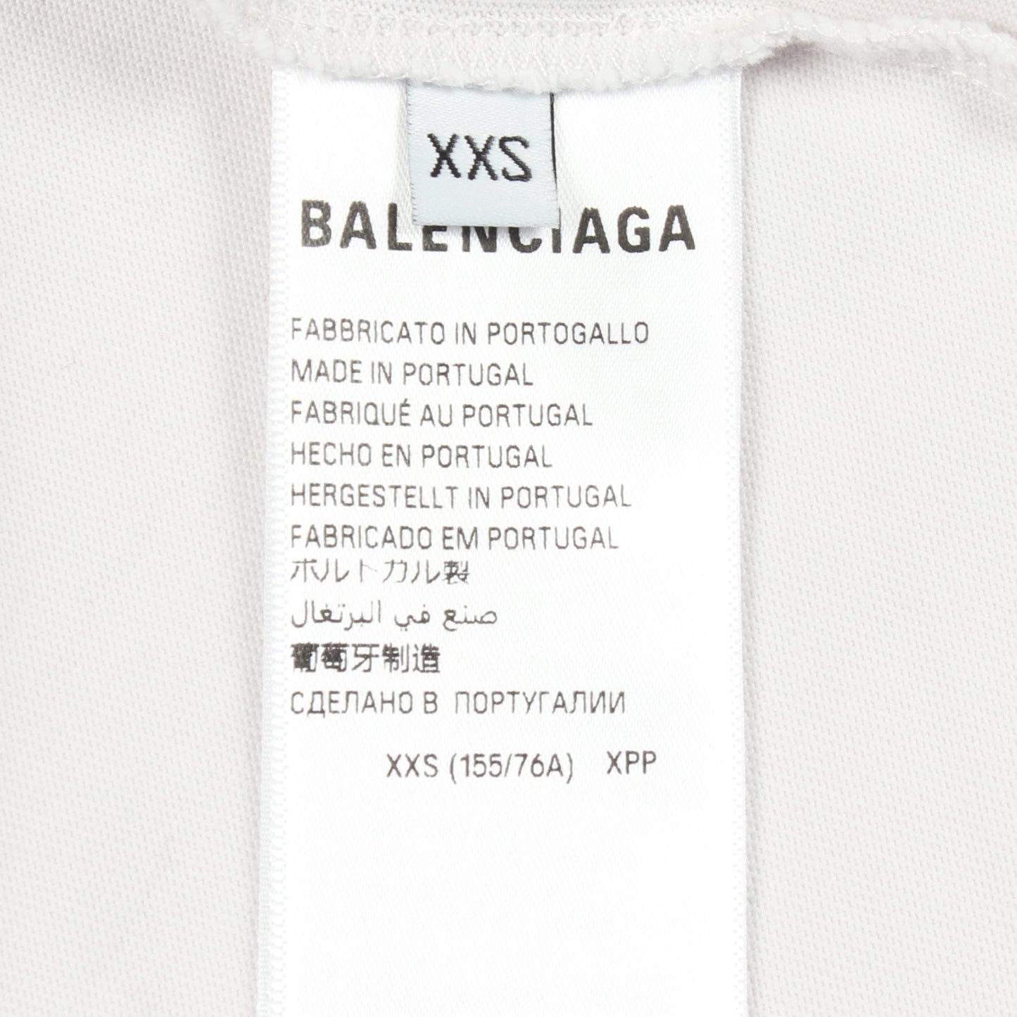 TAPE TYPE BBロゴ 半袖Tシャツ クルーネック コットン オフホワイト ダメージ加工 バレンシアガ トップス BALENCIAGA
