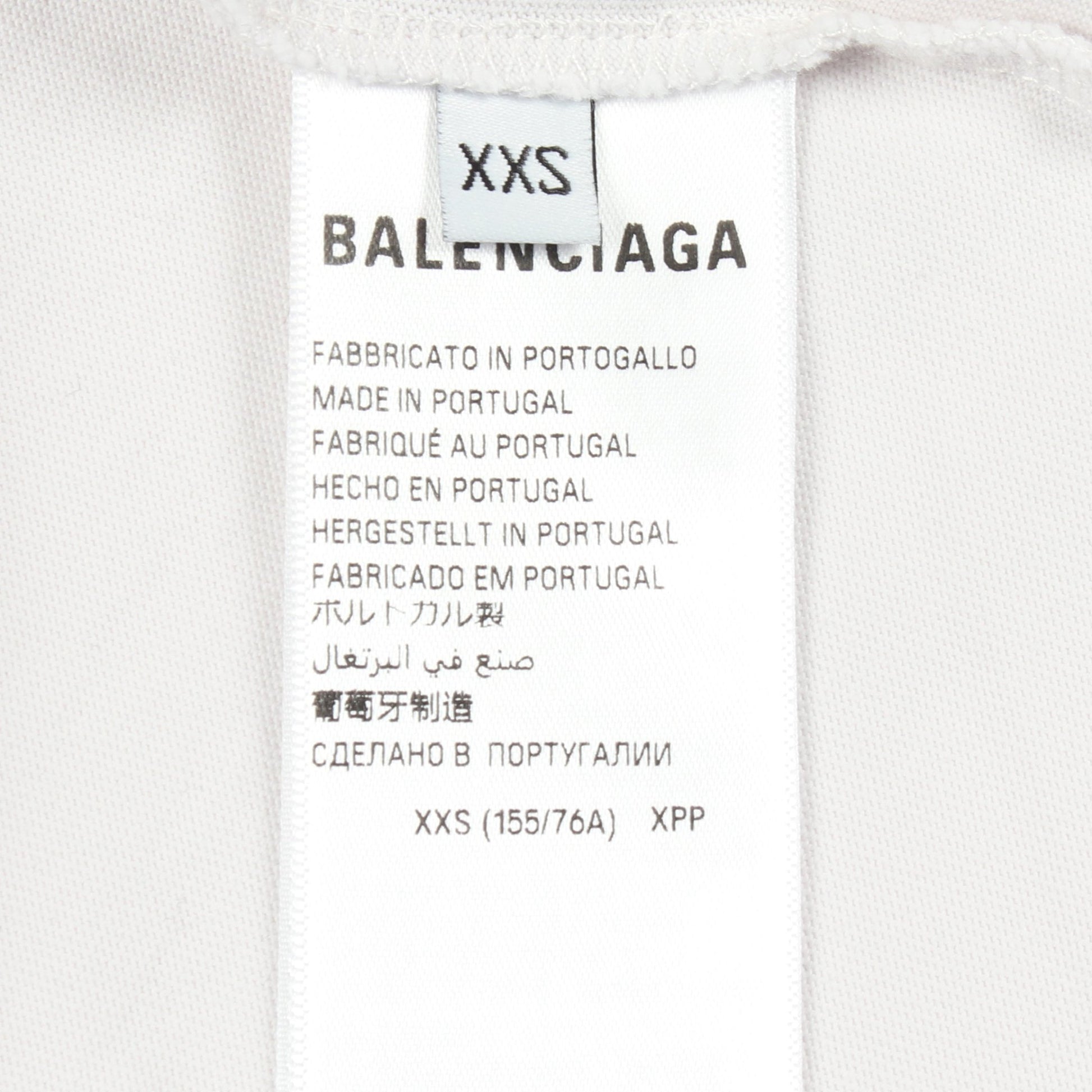 TAPE TYPE BBロゴ 半袖Tシャツ クルーネック コットン オフホワイト ダメージ加工 バレンシアガ トップス BALENCIAGA