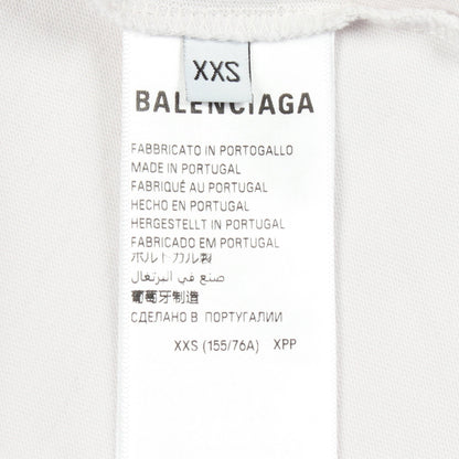 TAPE TYPE BBロゴ 半袖Tシャツ クルーネック コットン オフホワイト ダメージ加工 バレンシアガ トップス BALENCIAGA