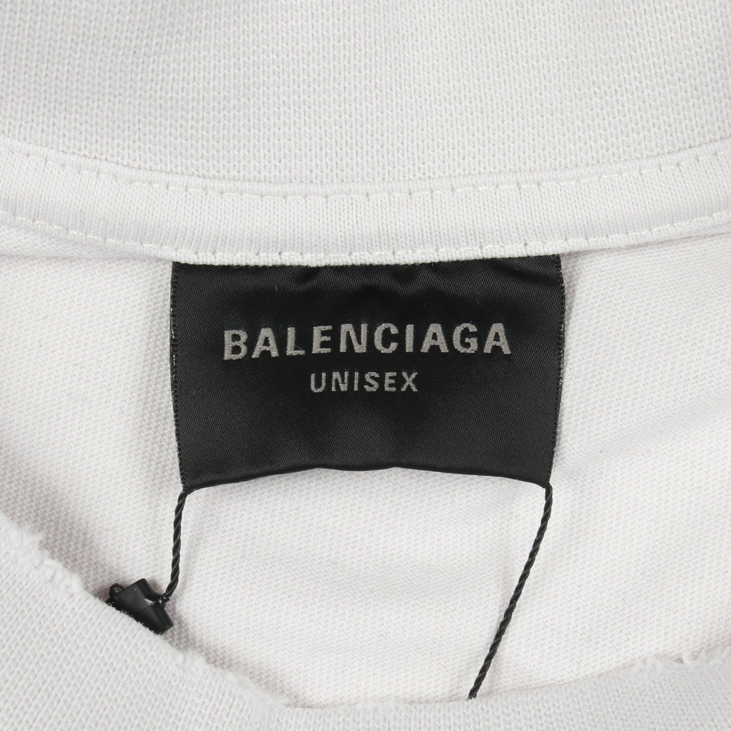 TAPE TYPE BBロゴ 半袖Tシャツ クルーネック コットン オフホワイト ダメージ加工 バレンシアガ トップス BALENCIAGA