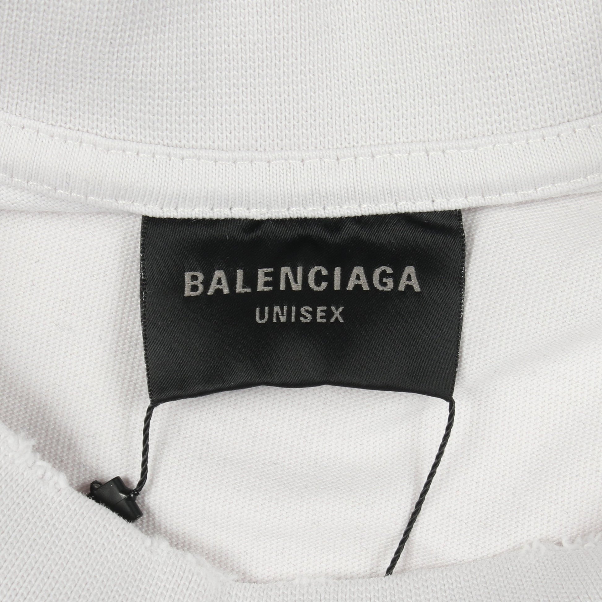 TAPE TYPE BBロゴ 半袖Tシャツ クルーネック コットン オフホワイト ダメージ加工 バレンシアガ トップス BALENCIAGA