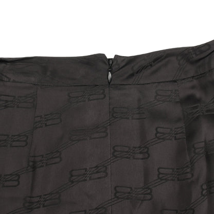 スカート ロゴ総柄 レーヨン ブラック バレンシアガ ボトムス BALENCIAGA