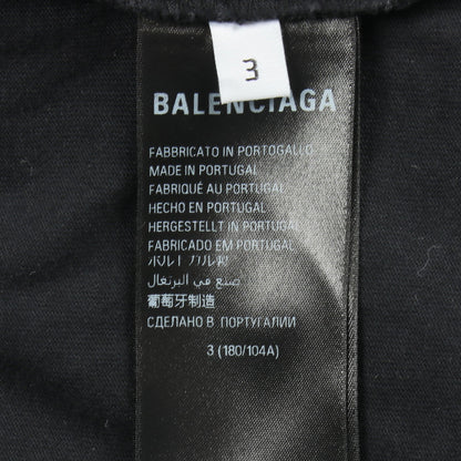 ロゴ刺繍 オーバーサイズ 長袖Tシャツ コットン ダークグレー ヴィンテージ加工 バレンシアガ トップス BALENCIAGA