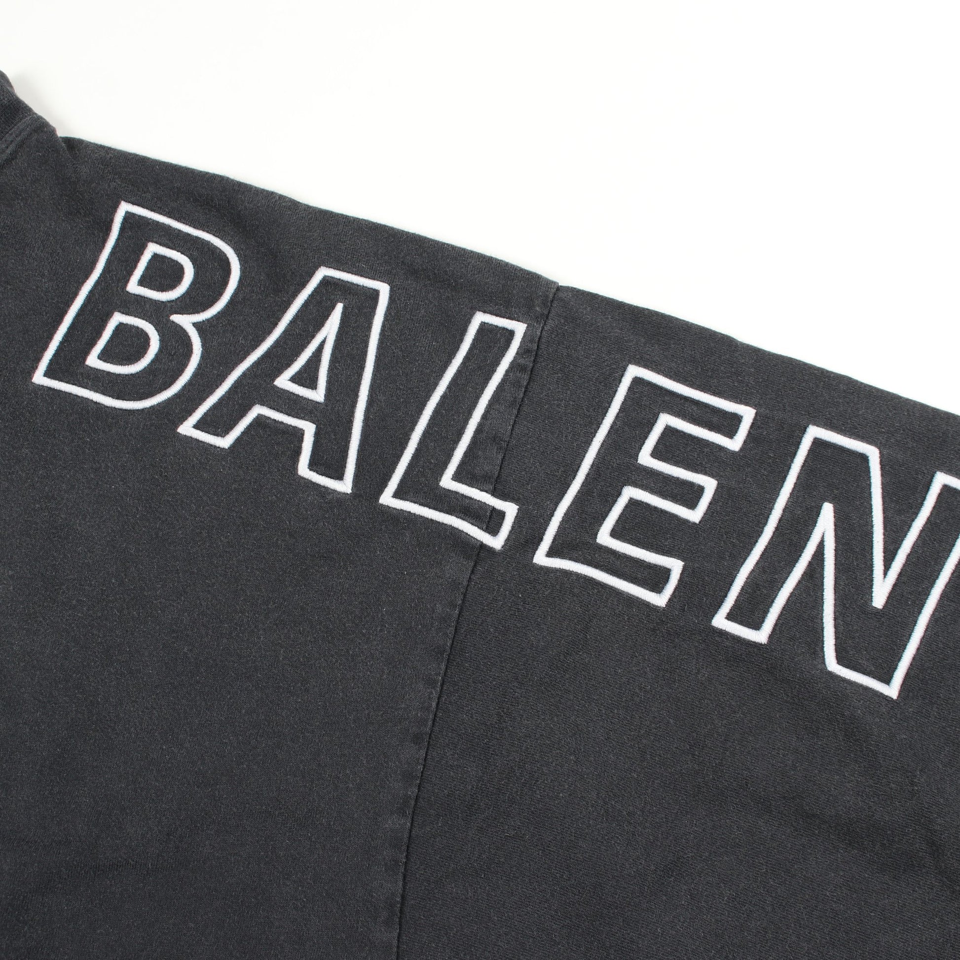 ロゴ刺繍 オーバーサイズ 長袖Tシャツ コットン ダークグレー ヴィンテージ加工 バレンシアガ トップス BALENCIAGA