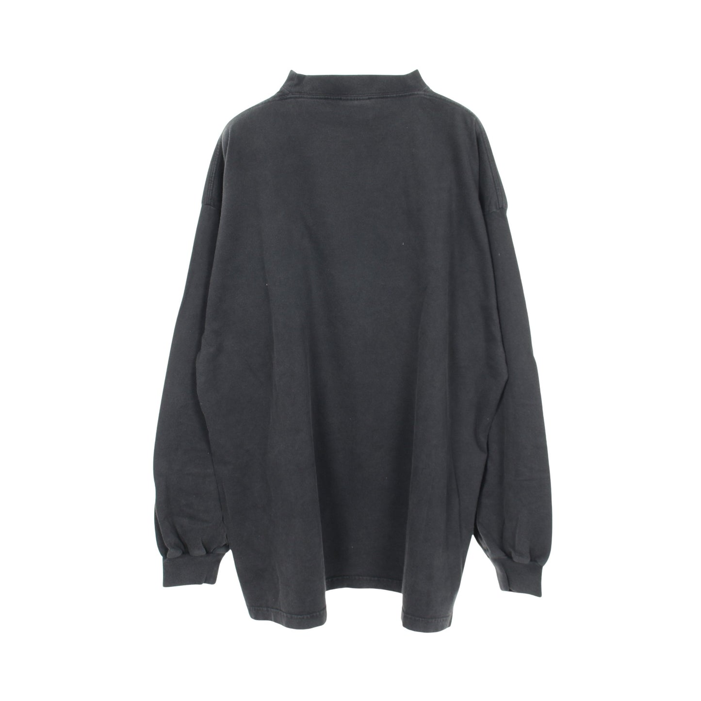 ロゴ刺繍 オーバーサイズ 長袖Tシャツ コットン ダークグレー ヴィンテージ加工 バレンシアガ トップス BALENCIAGA