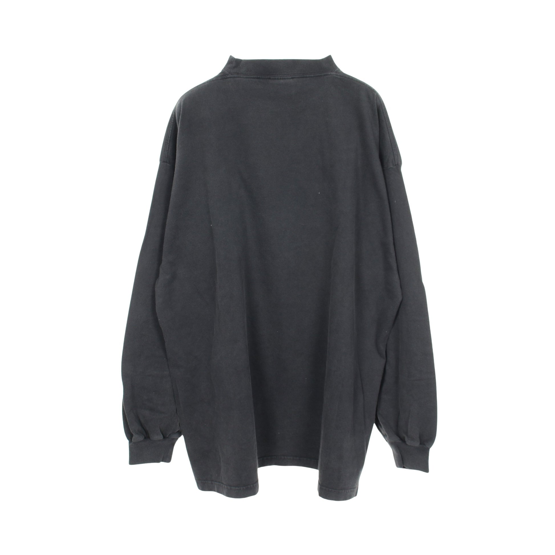 ロゴ刺繍 オーバーサイズ 長袖Tシャツ コットン ダークグレー ヴィンテージ加工 バレンシアガ トップス BALENCIAGA