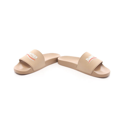 Pool Slide キャンペーンロゴ スライドサンダル ラバー ベージュ バレンシアガ シューズ BALENCIAGA