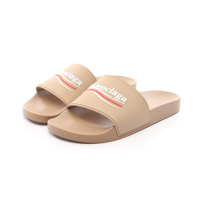 Pool Slide キャンペーンロゴ スライドサンダル ラバー ベージュ バレンシアガ シューズ BALENCIAGA