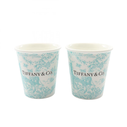 トワレ コーヒーカップ 2個セット 食器 陶磁器 ホワイト エメラルドグリーン ティファニー 財布・小物 TIFFANY & Co.