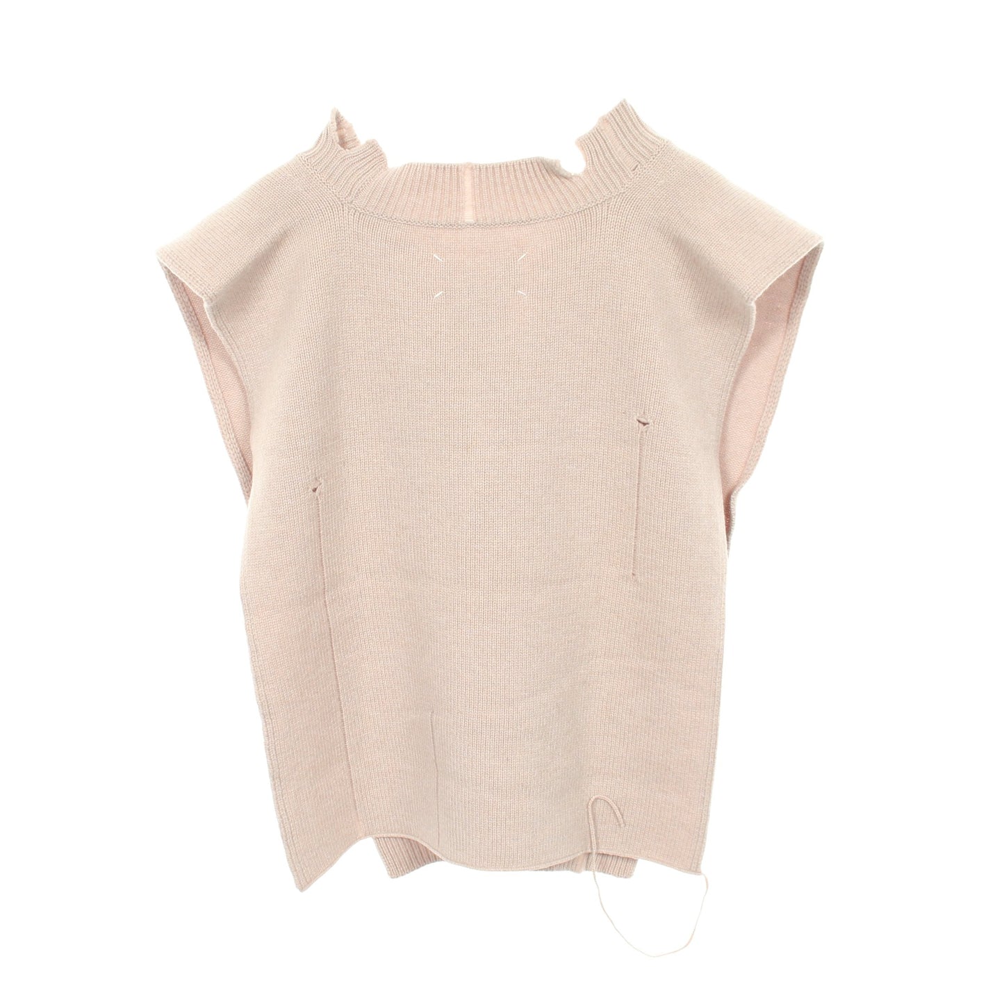 ニット ベスト ウール グレーベージュ ダメージ加工 メゾンマルジェラ4 トップス Maison Margiela 4