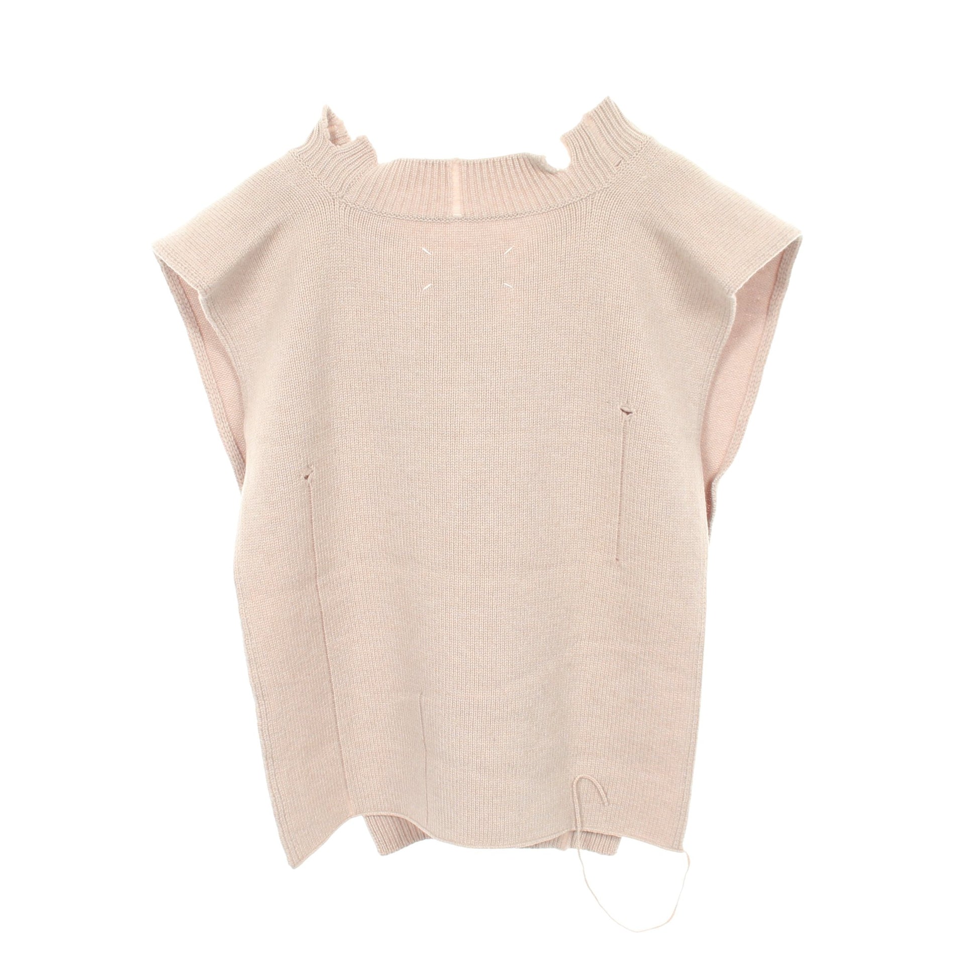 ニット ベスト ウール グレーベージュ ダメージ加工 メゾンマルジェラ4 トップス Maison Margiela 4