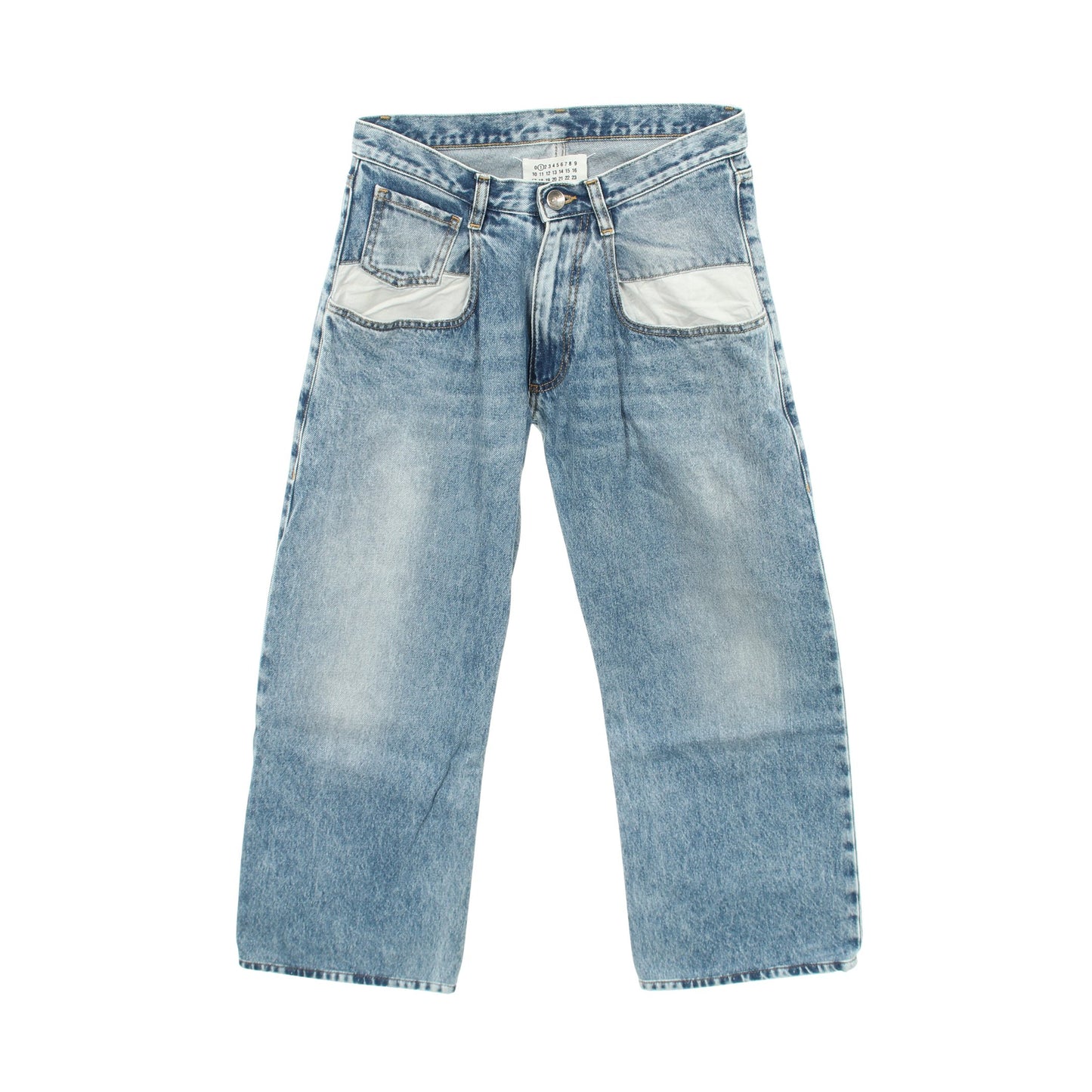 コントラストポケット デニムパンツ コットン ライトブルー メゾンマルジェラ1 ボトムス Maison Margiela 1