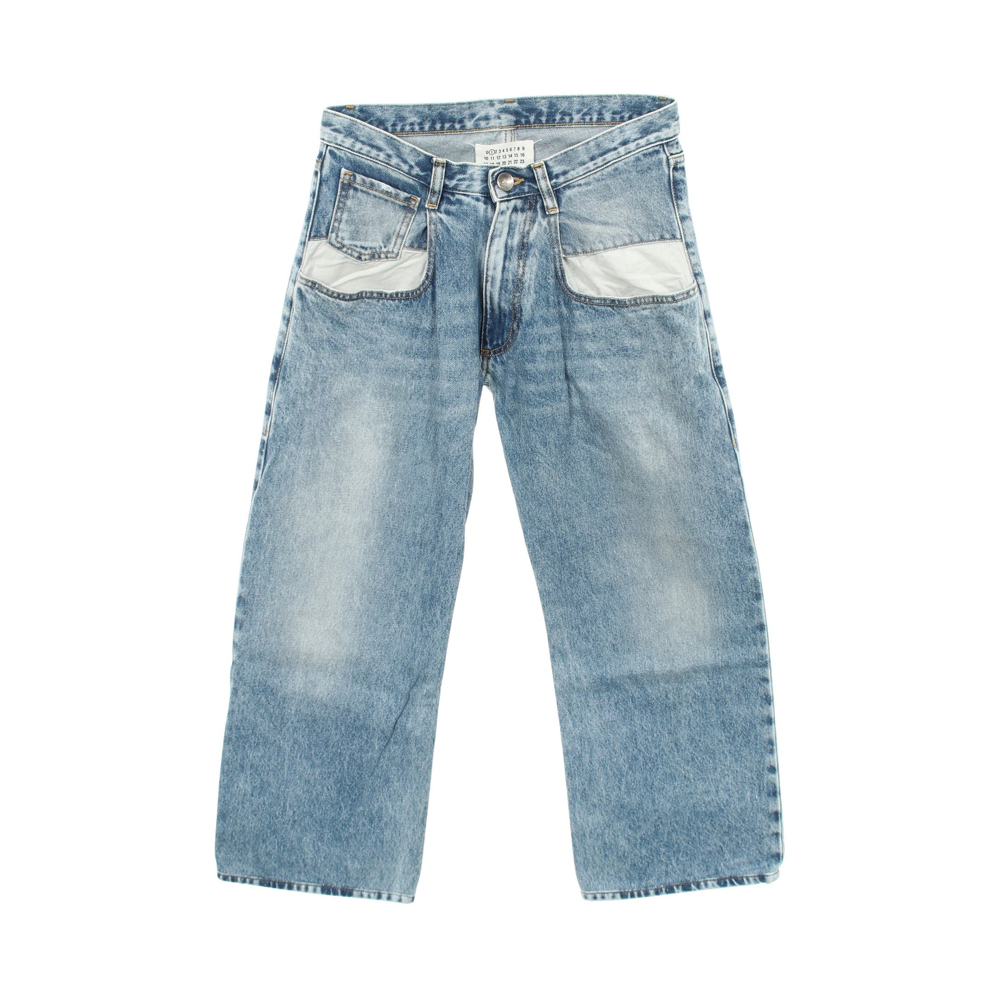 コントラストポケット デニムパンツ コットン ライトブルー メゾンマルジェラ1 ボトムス Maison Margiela 1