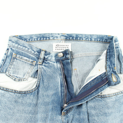 コントラストポケット デニムパンツ コットン ライトブルー メゾンマルジェラ1 ボトムス Maison Margiela 1
