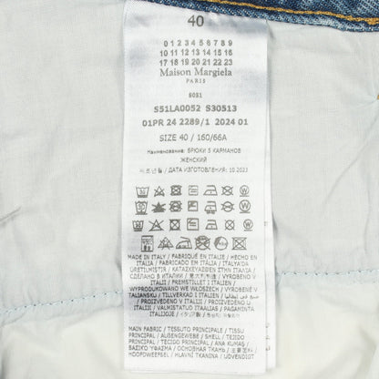 コントラストポケット デニムパンツ コットン ライトブルー メゾンマルジェラ1 ボトムス Maison Margiela 1
