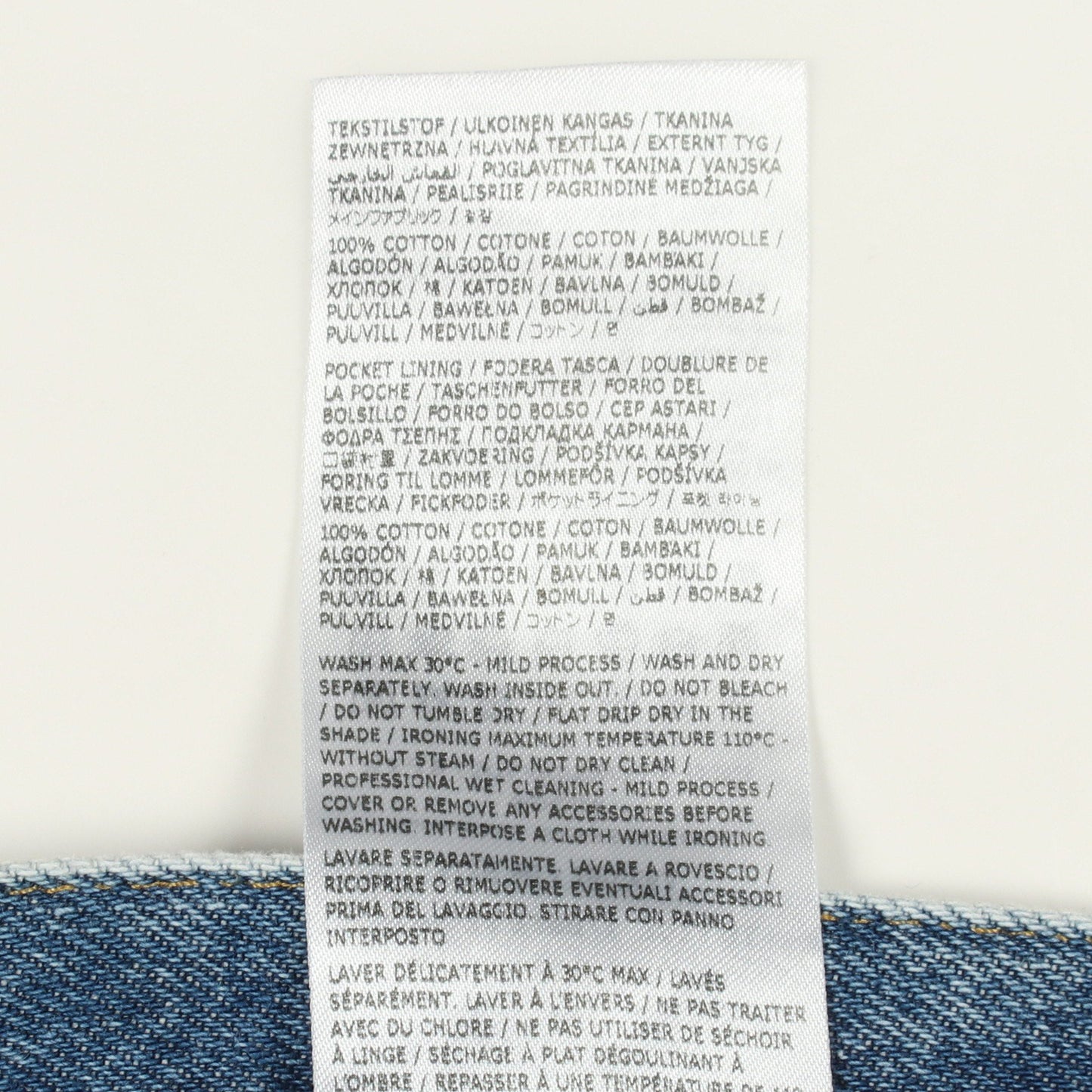 コントラストポケット デニムパンツ コットン ライトブルー メゾンマルジェラ1 ボトムス Maison Margiela 1