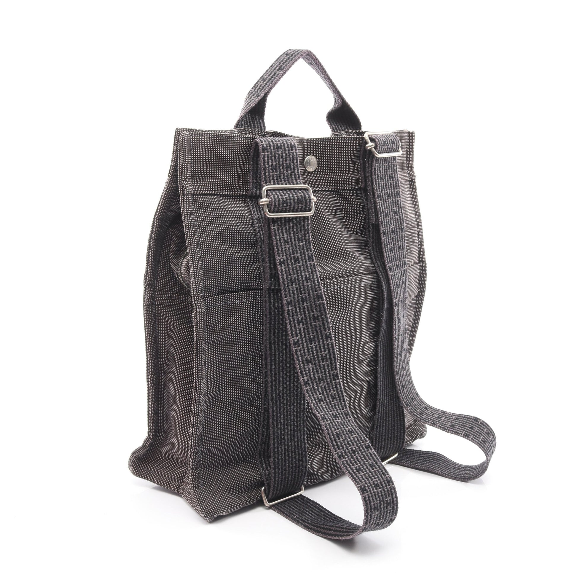 エールライン アドMM バックパック リュックサック ナイロンキャンバス ダークグレー シルバー金具 エルメス バッグ HERMES