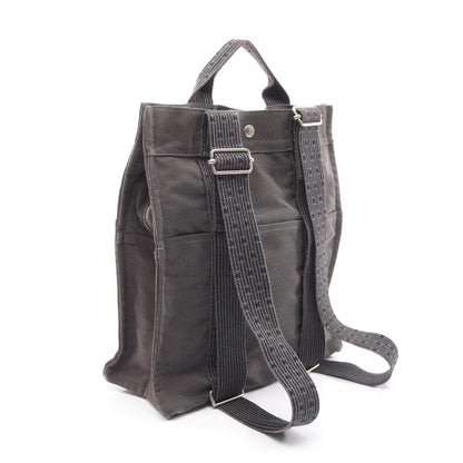 エールライン アドMM バックパック リュックサック ナイロンキャンバス ダークグレー シルバー金具 エルメス バッグ HERMES