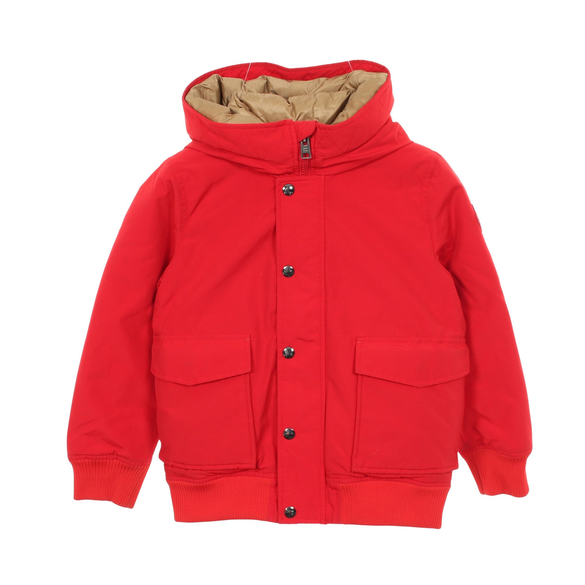 ダウンジャケット コットン ナイロン レッド フード付き キッズ ウールリッチ アウター WOOLRICH