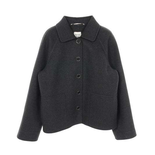 ダブルフェイス クルードセル ジャケット カシミヤ ダークグレー エルメス アウター HERMES