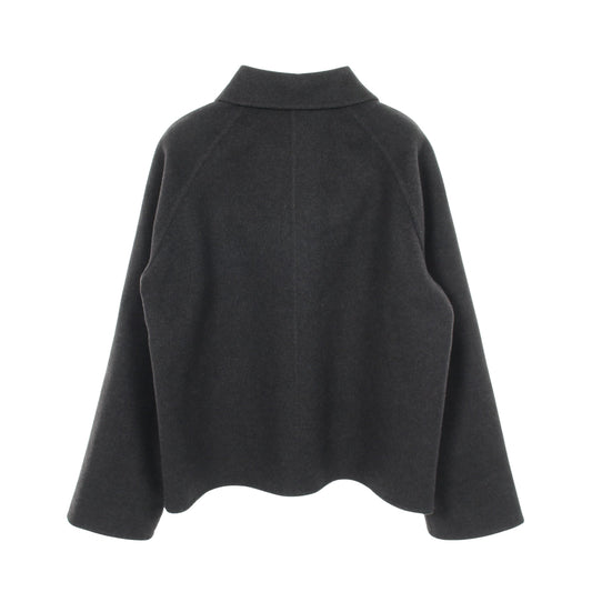 ダブルフェイス クルードセル ジャケット カシミヤ ダークグレー エルメス アウター HERMES