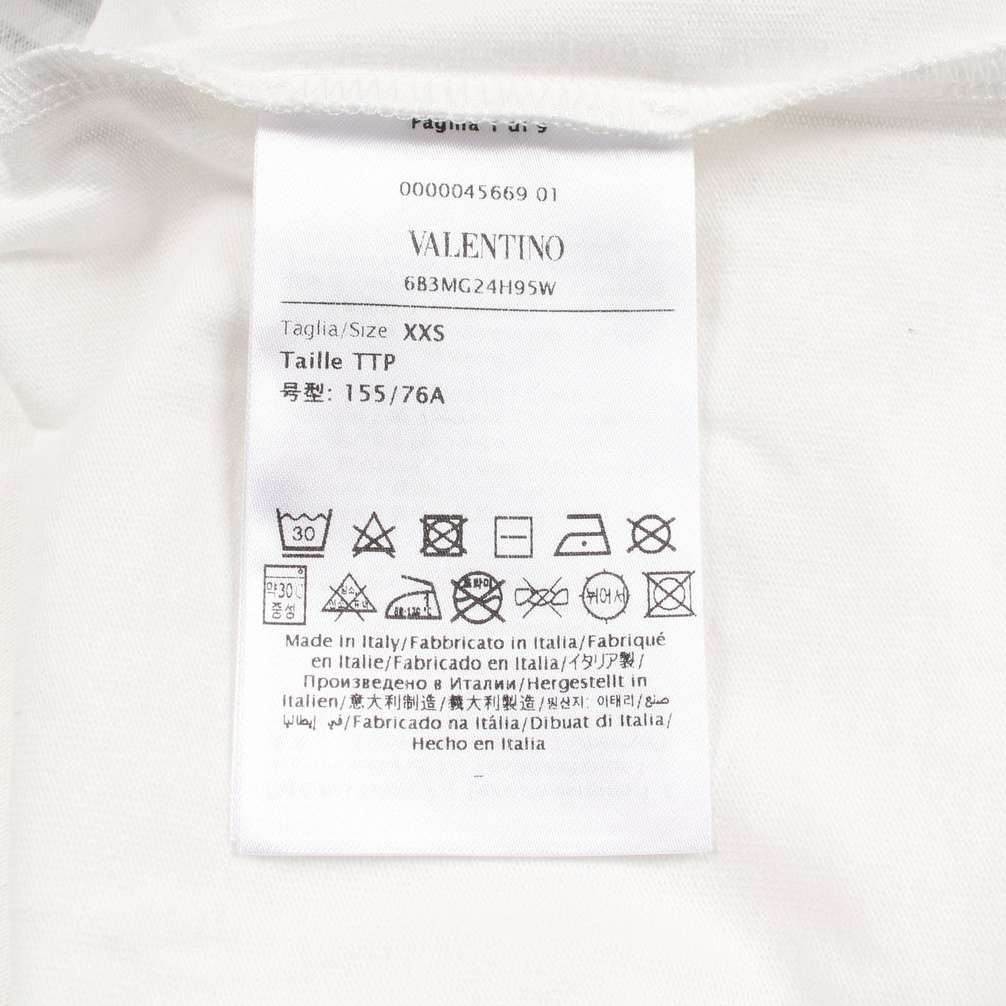 Vロゴ 半袖Tシャツ コットン ホワイト ブラック ヴァレンティノ トップス VALENTINO