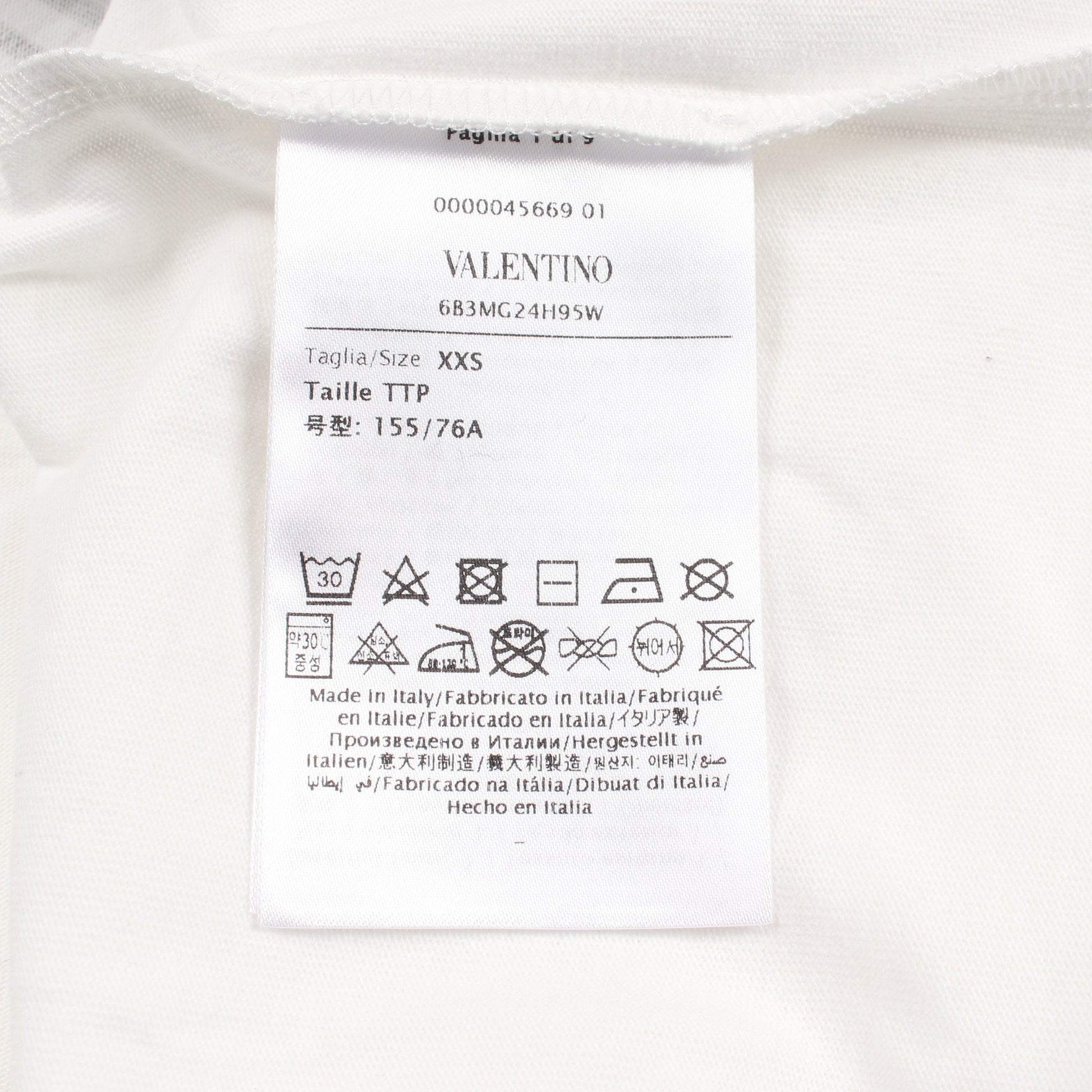 Vロゴ 半袖Tシャツ コットン ホワイト ブラック ヴァレンティノ トップス VALENTINO
