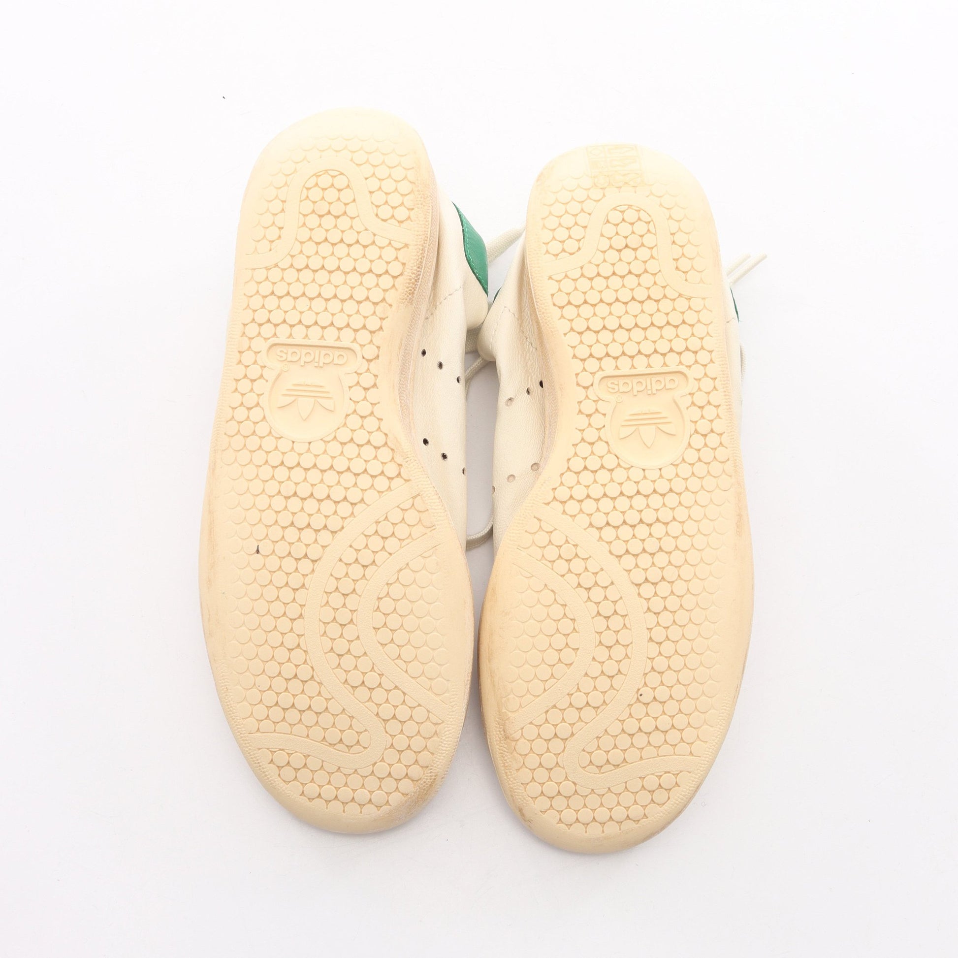 BALENCIAGA × adidas STAN SMITH スタンスミス ローカットスニーカー レザー オフホワイト グリーン ユーズド加工 バレンシアガ シューズ BALENCIAGA