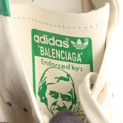 BALENCIAGA × adidas STAN SMITH スタンスミス ローカットスニーカー レザー オフホワイト グリーン ユーズド加工 バレンシアガ シューズ BALENCIAGA