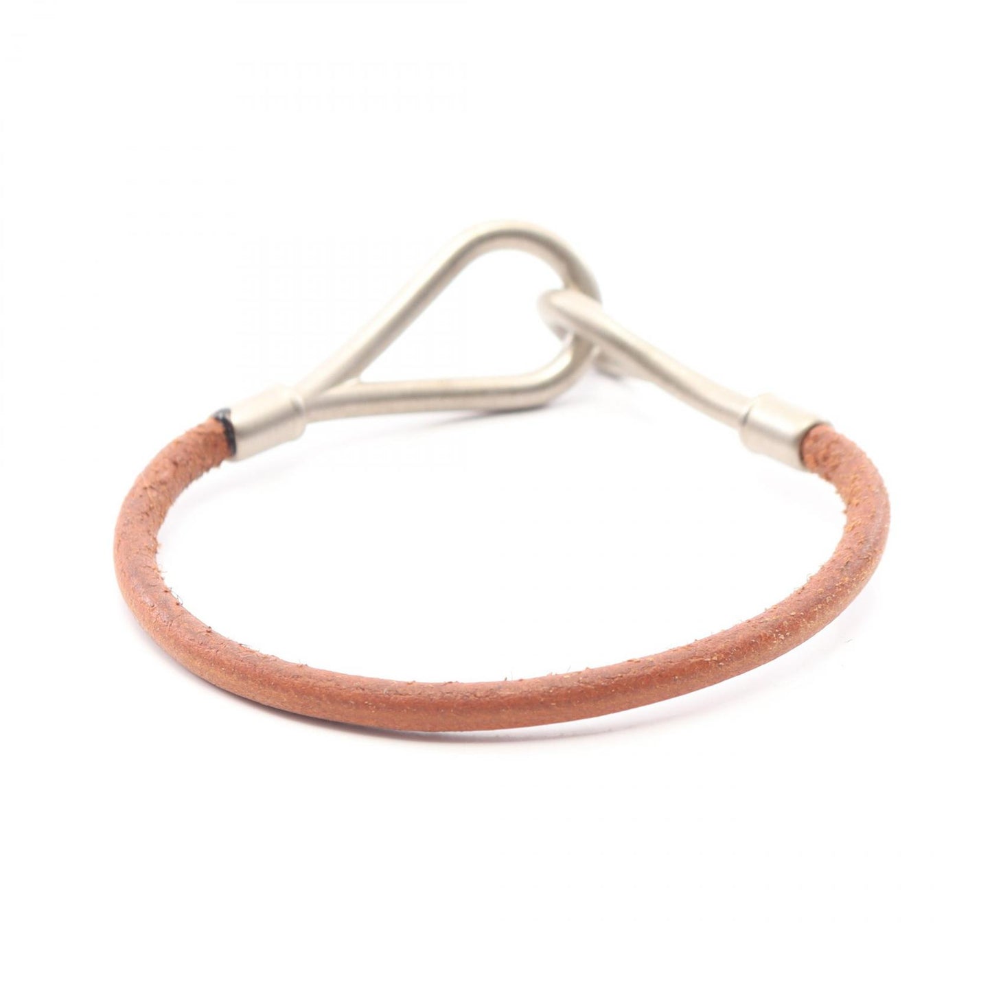ジャンボ ブレスレット レザー シルバー ブラウン エルメス アクセサリー HERMES