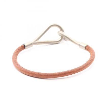ジャンボ ブレスレット レザー シルバー ブラウン エルメス アクセサリー HERMES