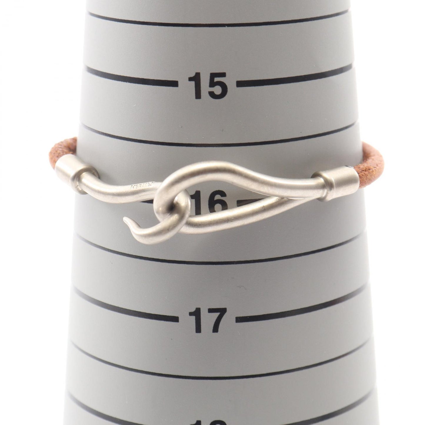 ジャンボ ブレスレット レザー シルバー ブラウン エルメス アクセサリー HERMES