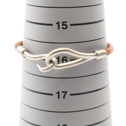 ジャンボ ブレスレット レザー シルバー ブラウン エルメス アクセサリー HERMES