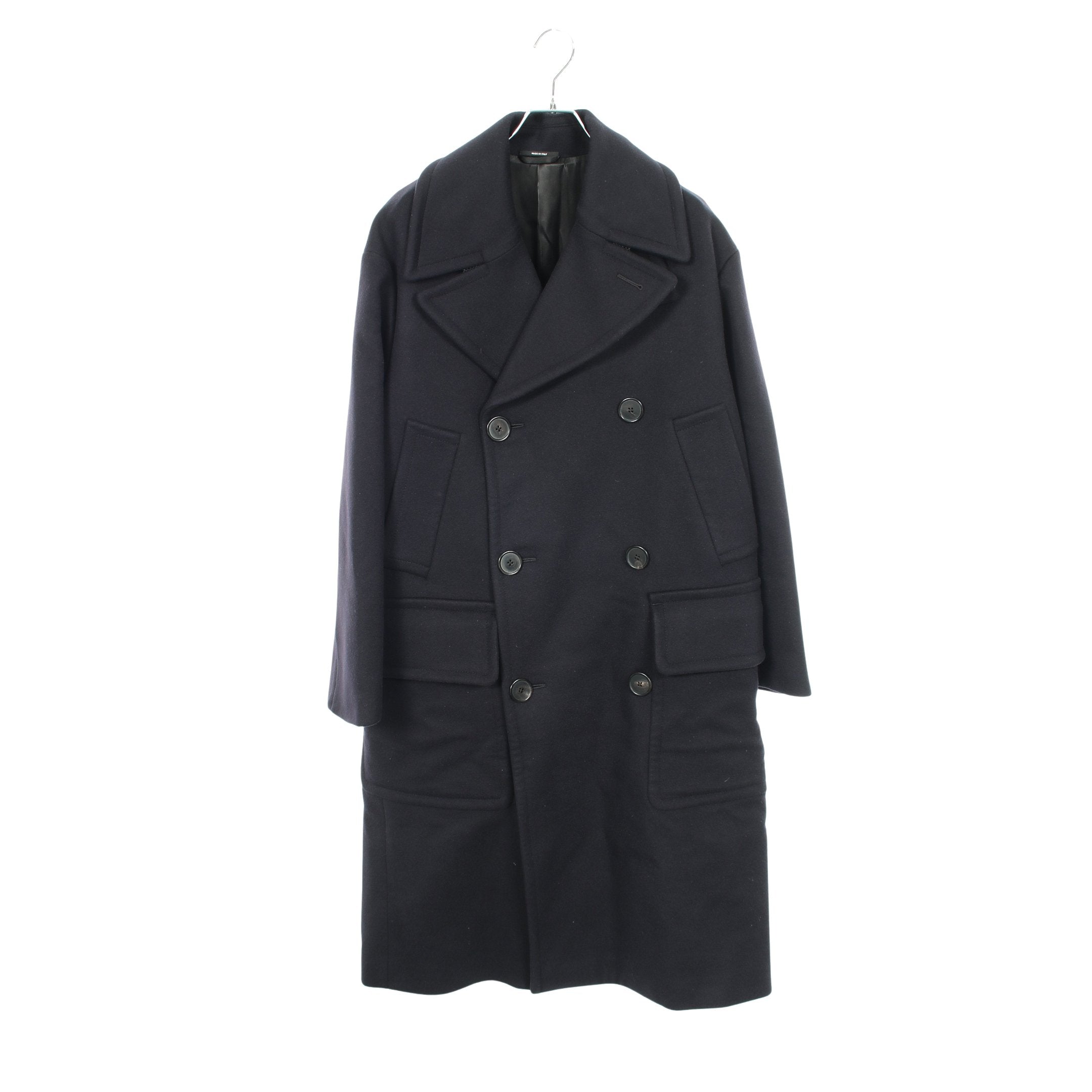 ダブルブレスト ロングコート カシミヤ ネイビー エルメス – RECLO