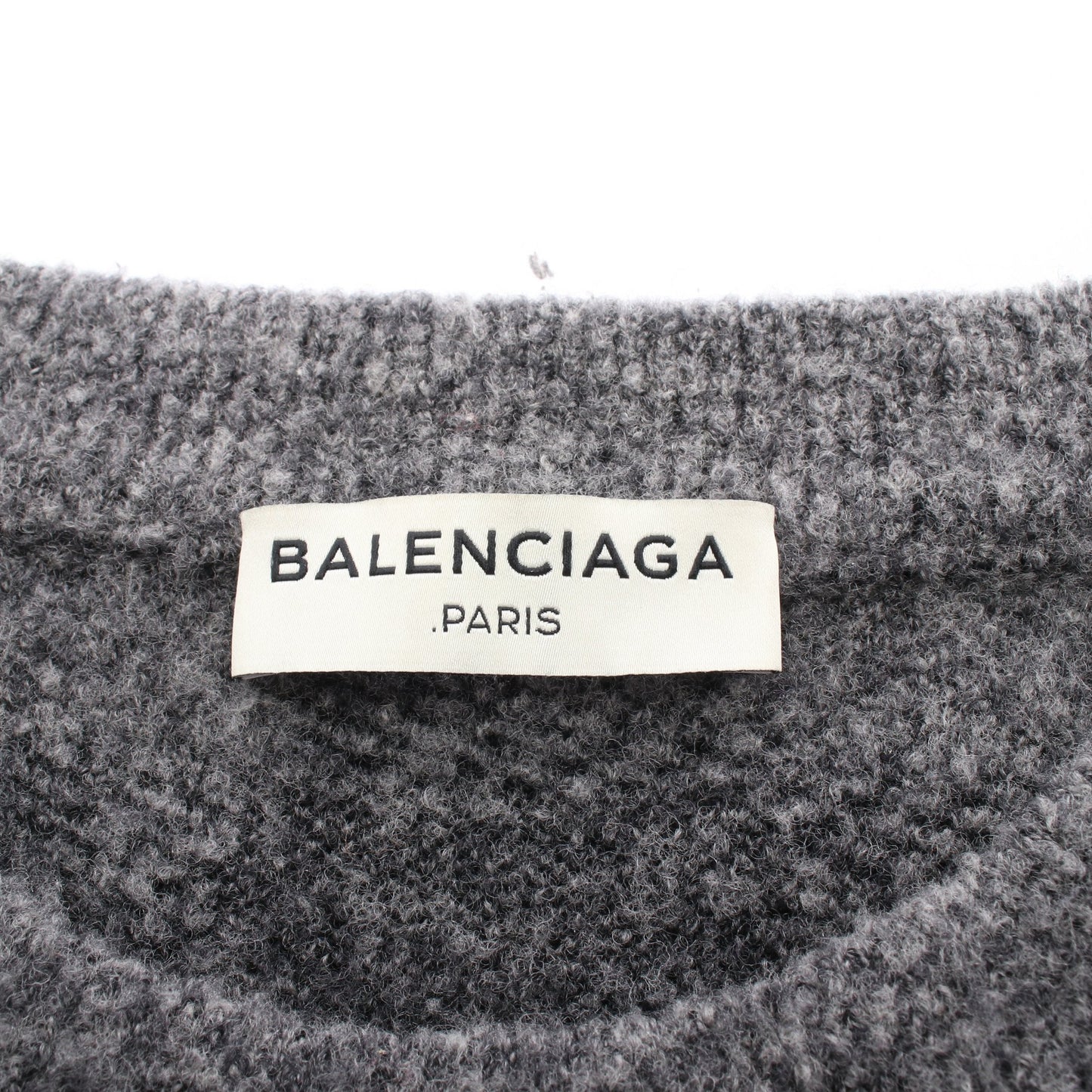 ニット クルーネック ブロックチェック ウール ナイロン ブラック グレー バレンシアガ トップス BALENCIAGA