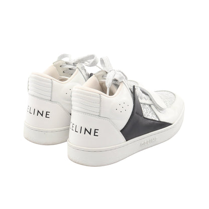ハイカットスニーカー グリッター レザー ホワイト シルバー ブラック セリーヌ シューズ CELINE