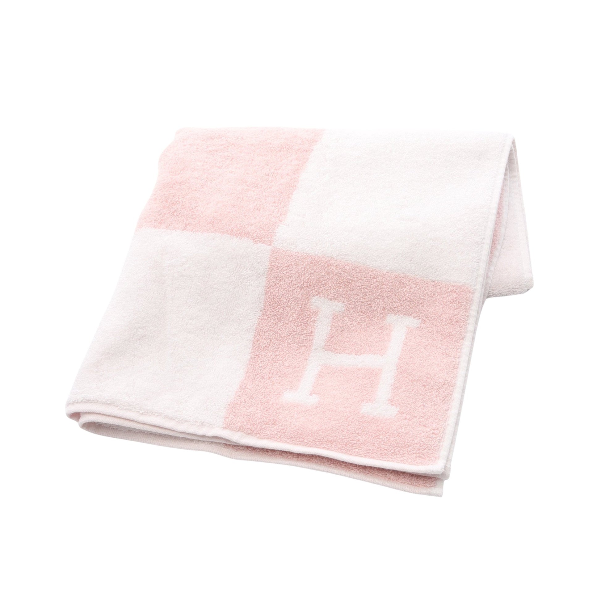 アヴァロン ローズリラ フェイス タオル コットン ピンク ホワイト エルメス 財布・小物 HERMES