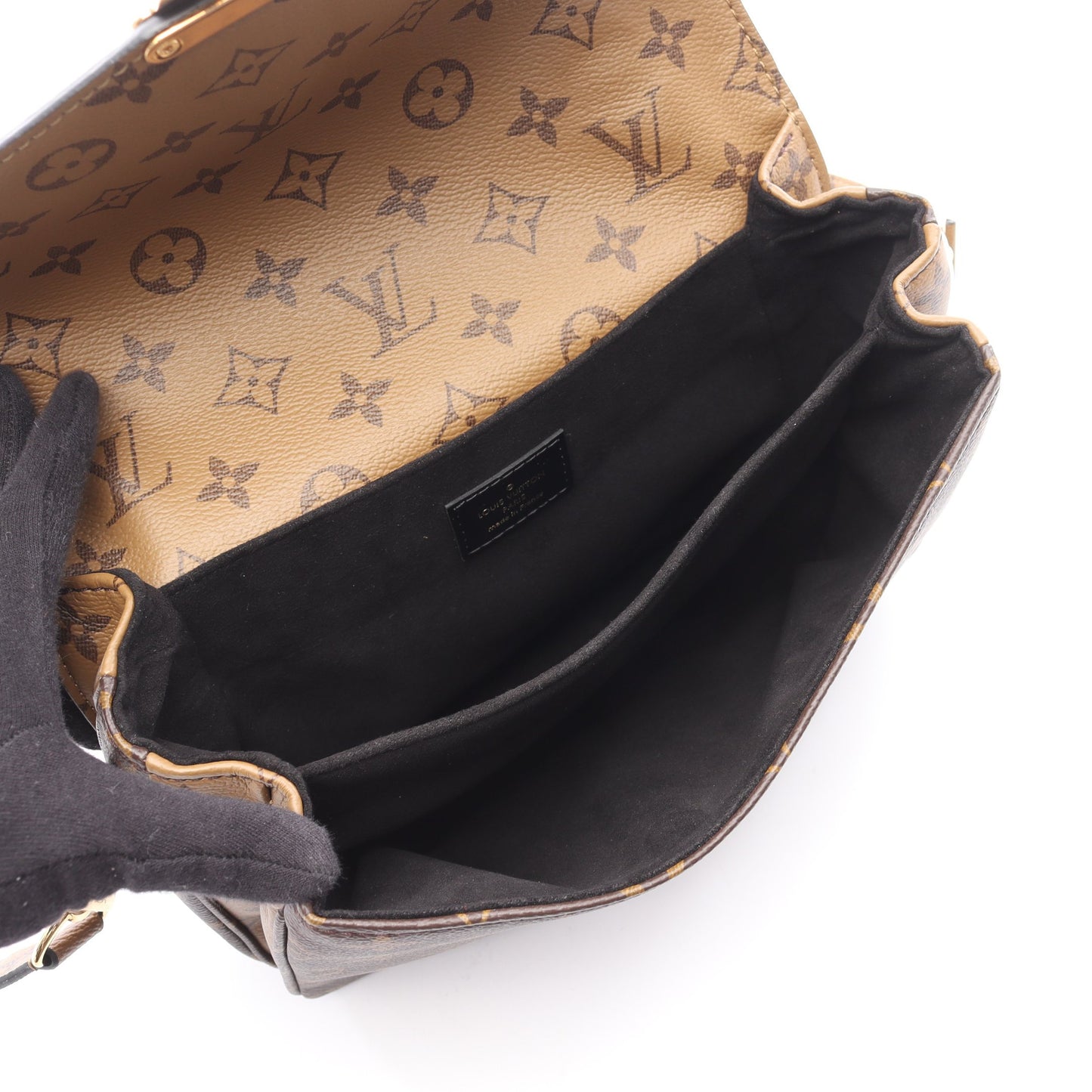 ポシェット メティス MM モノグラムリバース ハンドバッグ PVC レザー ブラウン ブラック 2WAY ルイヴィトン バッグ LOUIS VUITTON