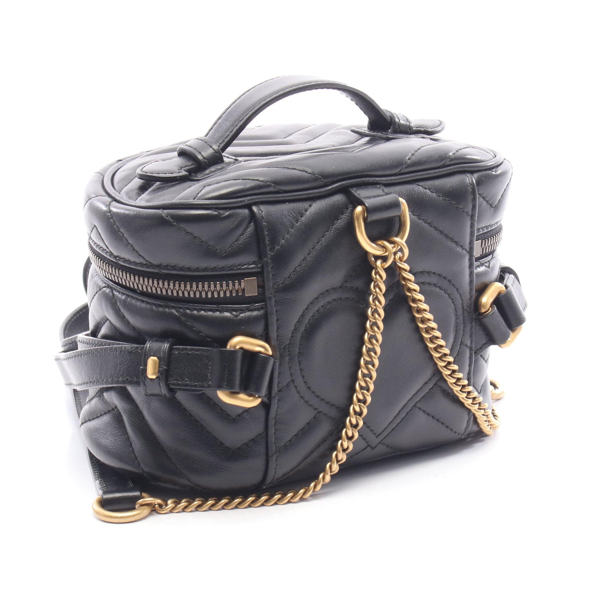 GGマーモント ミニ バックパック リュックサック レザー ブラック グッチ バッグ GUCCI