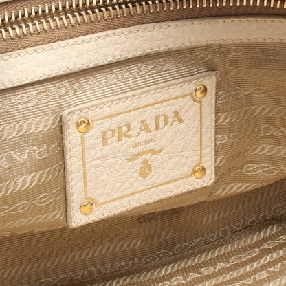 LOGO JACQUARD ロゴジャガード ショルダーバッグ トートバッグ キャンバス レザー カーキブラウン アイボリー プラダ バッグ PRADA
