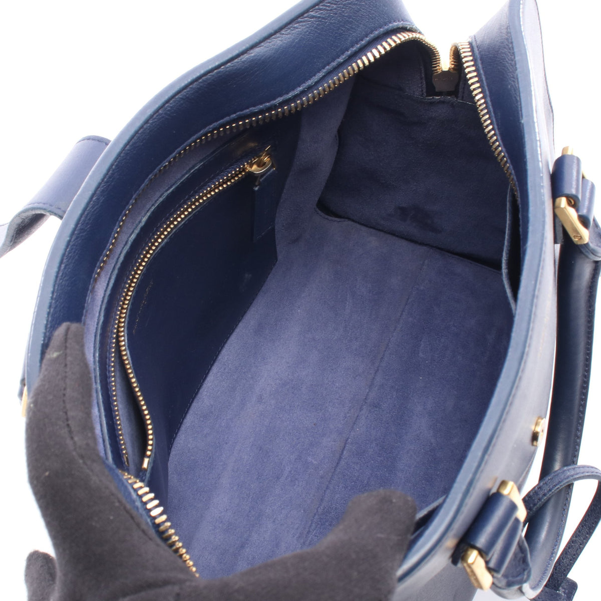 カバス スモール 2WAY ハンドバッグ レザー ブルー サンローランパリ 