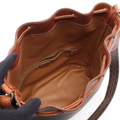 マカダム ショルダーバッグ PVC レザー ブラウン ダークブラウン セリーヌ バッグ CELINE