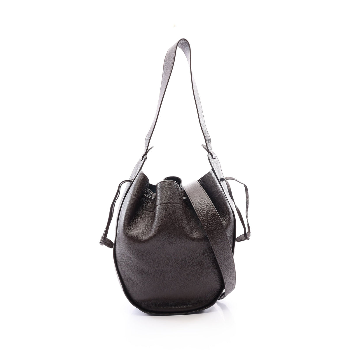 XL Drawstring Hobo Bag ワンショルダーバッグ レザー ダークブラウン ザロウ