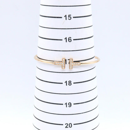 Tワイヤー ブレス ダイヤ ブレスレット K18PG ダイヤモンド ピンクゴールド クリア ティファニー アクセサリー TIFFANY & Co.