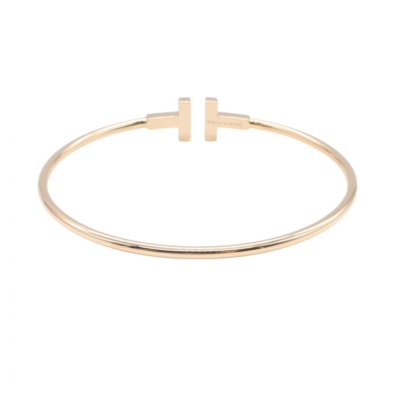 Tワイヤー ブレス ダイヤ ブレスレット K18PG ダイヤモンド ピンクゴールド クリア ティファニー アクセサリー TIFFANY & Co.