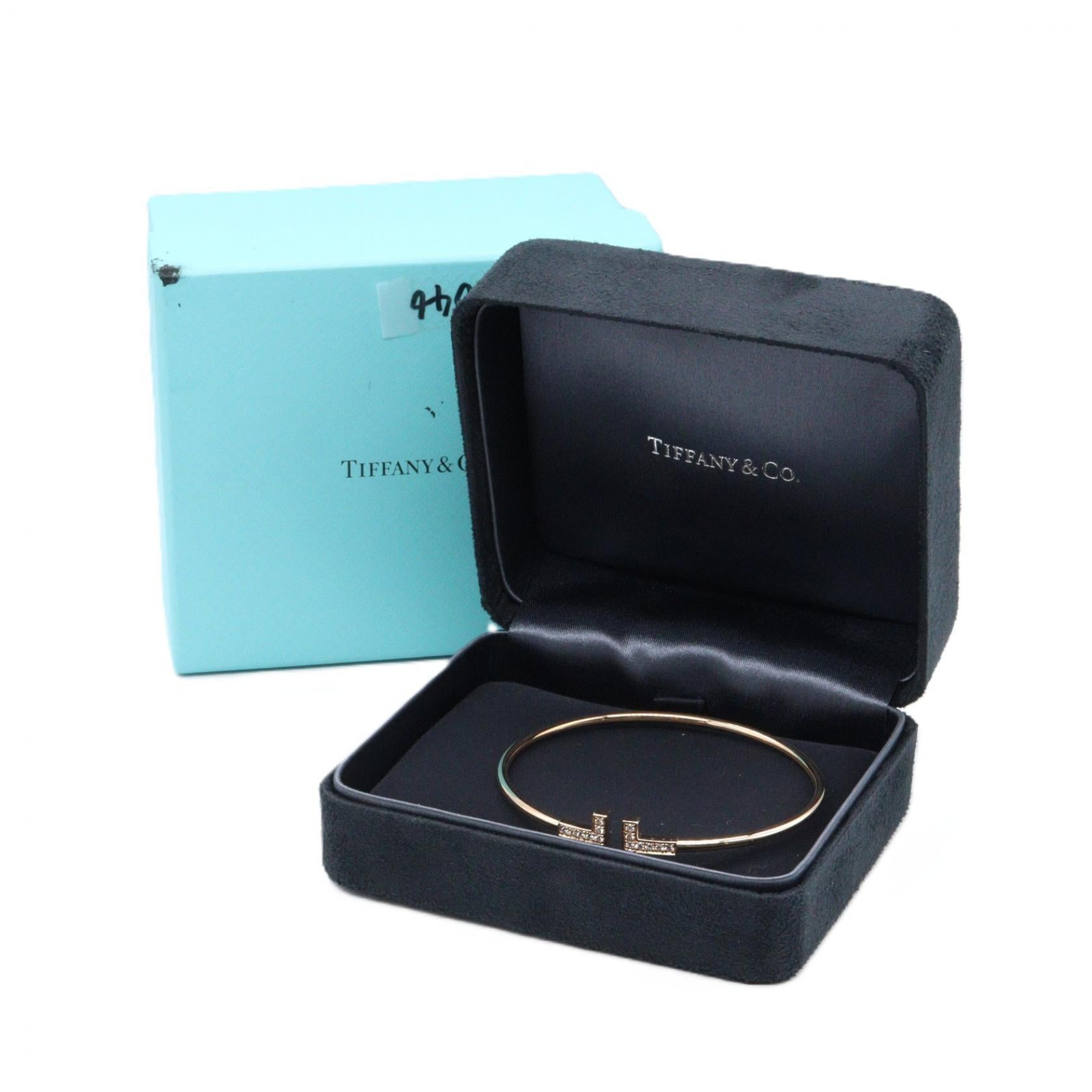 Tワイヤー ブレス ダイヤ ブレスレット K18PG ダイヤモンド ピンクゴールド クリア ティファニー アクセサリー TIFFANY & Co.