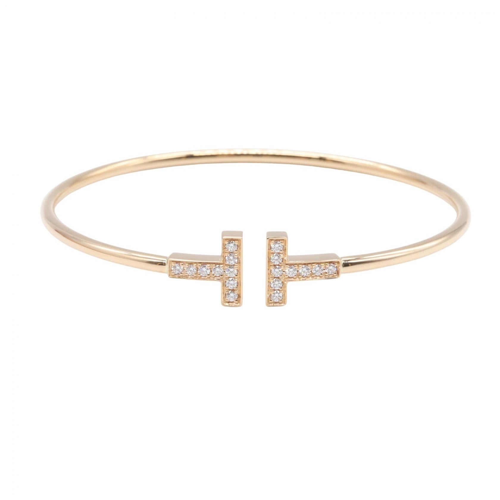 Tワイヤー ブレス ダイヤ ブレスレット K18PG ダイヤモンド ピンクゴールド クリア ティファニー アクセサリー TIFFANY & Co.
